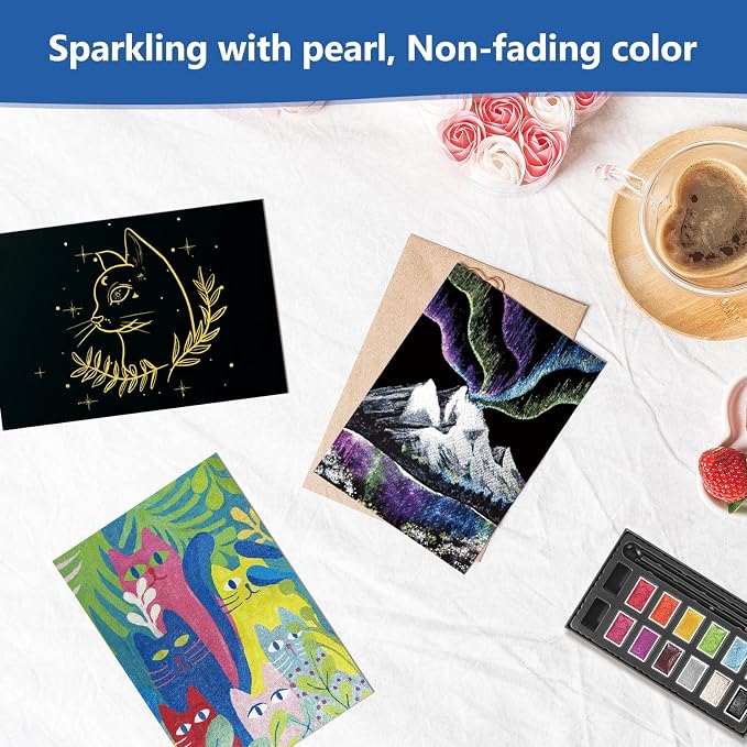 Mini Glitter Watercolor Paint Set - Image 4