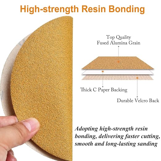 6-Inch No-Hole Hook and Loop Sanding Discs 100-Grit, Random Orbital Sandpaper - Image 3