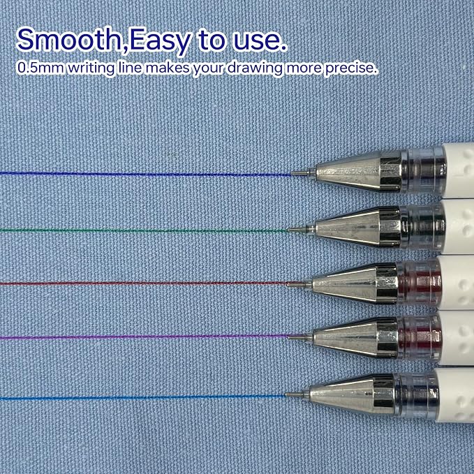 5 Colors Water Erasable Fabric Marking Pen - Image 3