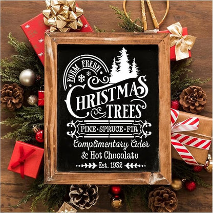 10 Pieces Christmas Stencils Reusable, 8 X 11 Inch Holiday Farm Fresh Christmas - Image 2