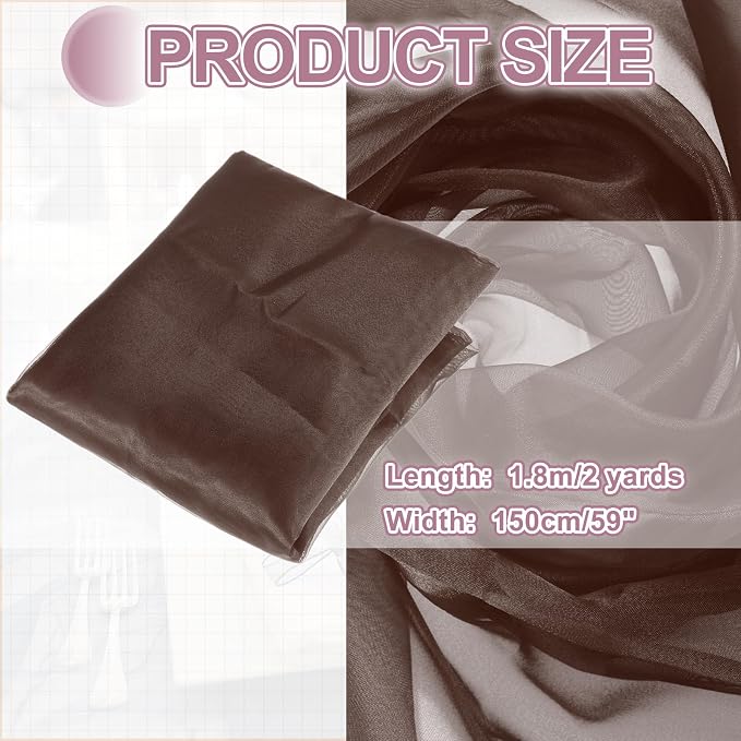 MECCANIXITY Iridescent Sheer Organza Fabric, 2 Yards x 59 Inches Solid - Image 2