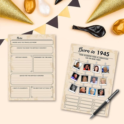 80th Birthday Party Games, Born in 1945 Games Bundle, Birthday Party Supplies - Image 5