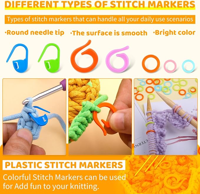 Yizzvb 263 Pcs Stitch Ring Markers, Knitting Stitch Rings - Image 5