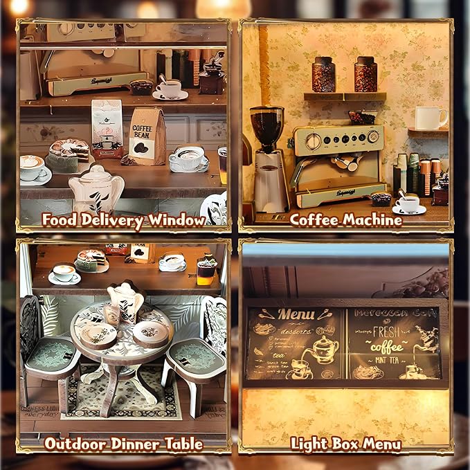 DIY Miniature House Kit, Coffee Shop Book Nook Kit, Mini Building Kit, - Image 4