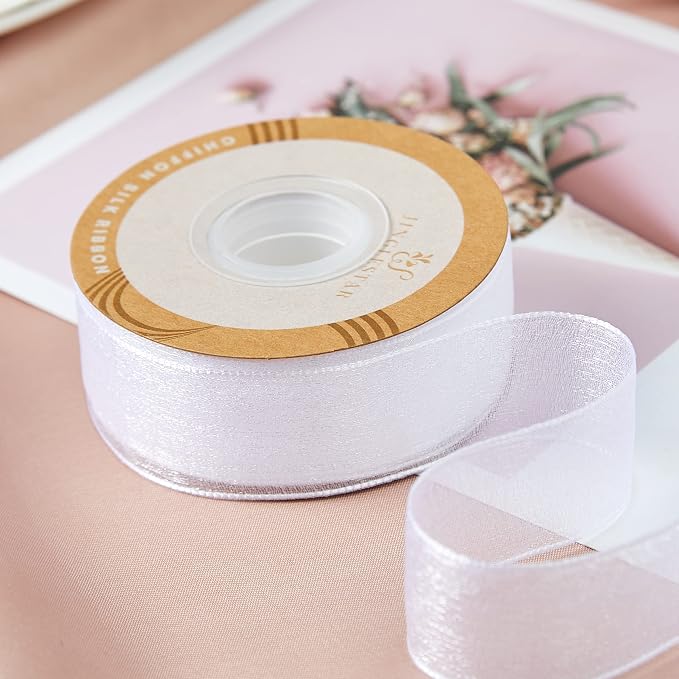 1 Inch Wide Sheer Chiffon Ribbon - Image 3