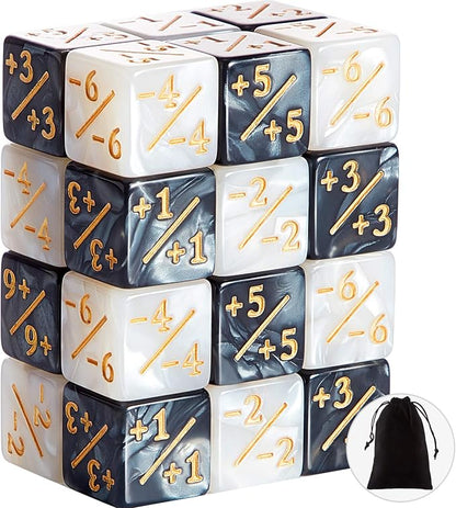 Sumind 24 Pcs Magic Life Counter Dice -1/+1 Counters Commander Buff Tokens 6 by Sumind