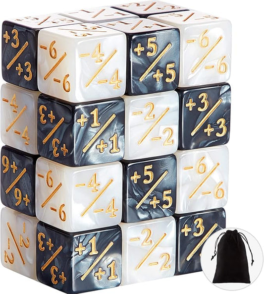 Sumind 24 Pcs Magic Life Counter Dice -1/+1 Counters Commander Buff Tokens 6 by Sumind