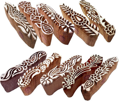 Royal Kraft Fabric Wooden Stamps Creative Border Pattern Printing Blocks by RoyalKraft
