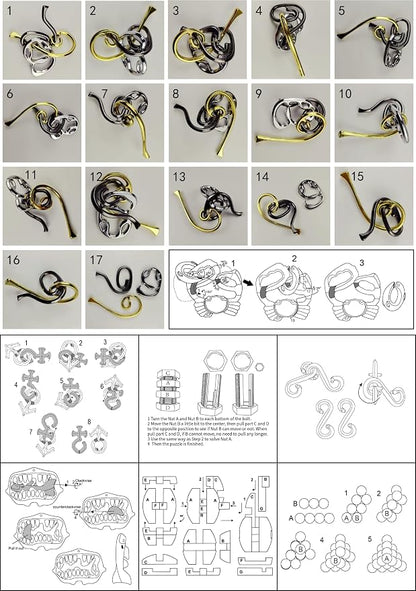 8 Pieces IQ Logic Training Brain Teaser Puzzles - Image 6