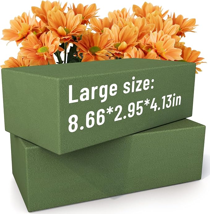 Max Shape Floral Foam Blocks Large 9 Inch, Pack 2 of Wet Floral Foam Bricks by MaxShape