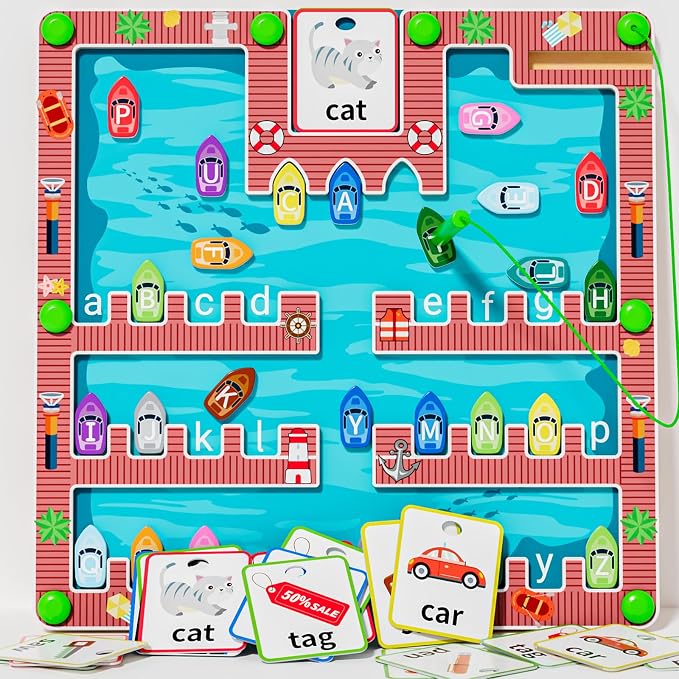 Magnetic Alphabet Maze, Montessori Magnetic Maze Board, Alphabet Puzzle Toddler - Image 7