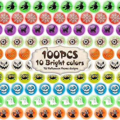 SpringFlower 100 Pcs Glow in The Dark Bouncing Balls, Halloween Party Favors - Image 2