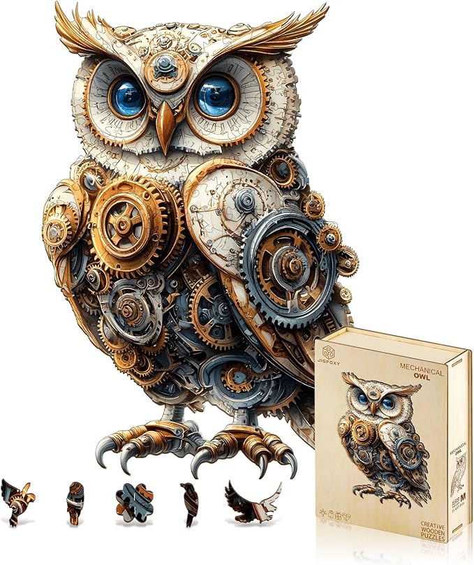 Jigfoxy Wooden Puzzles for Adults, Mechanical Owl Wood Puzzles Adult, Unique by Jigfoxy