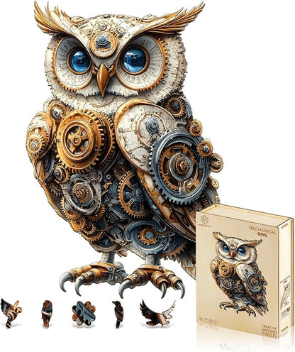 Jigfoxy Wooden Puzzles for Adults, Mechanical Owl Wood Puzzles Adult, Unique by Jigfoxy