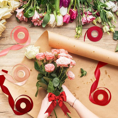 1 Inch Red Satin Ribbons for Crafts, 6 Rolls Single-Faced Red Assorted Ribbons - Image 5