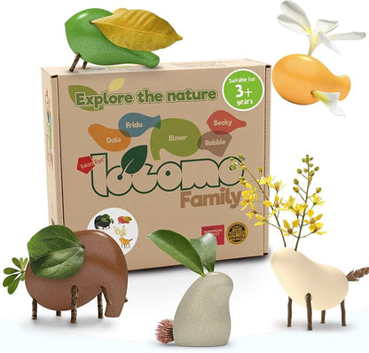 Nature Wooden Toys Locomo Family II Animal Figures Waldorf Open-Ended by TaksaToys