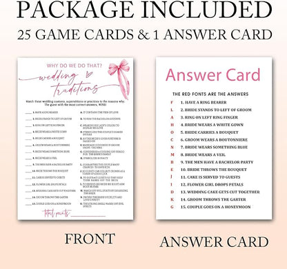 Bridal Shower Games Cards, Wedding Traditions Why Do We Do That, 25 Cards - Image 3