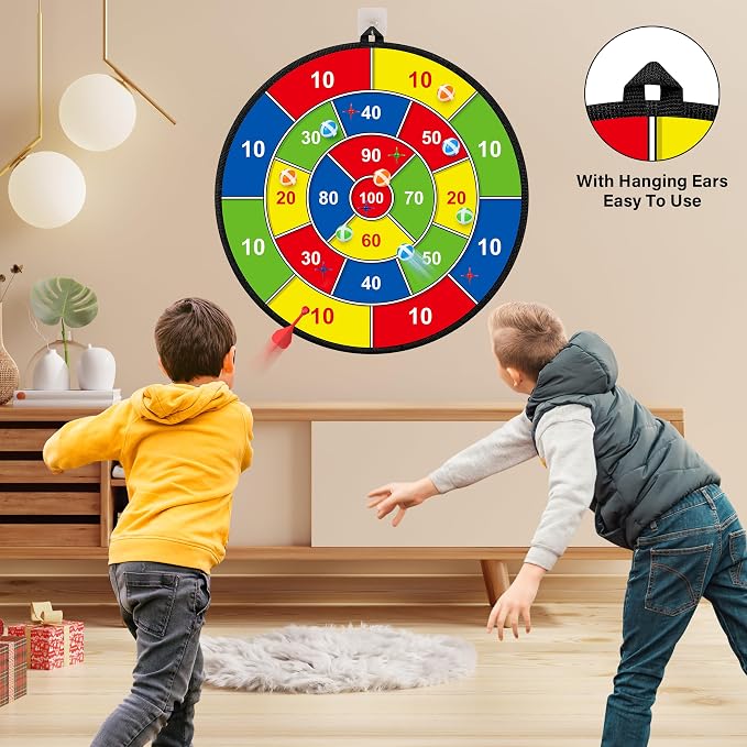 Large Dart Board for Kids, Kids Double-Sided Dart Board - Image 7
