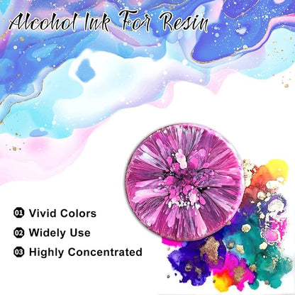 FansArriche Alcohol Inks for Resin, 64 Colors High Concentrated Alcohol Ink Set - Image 3