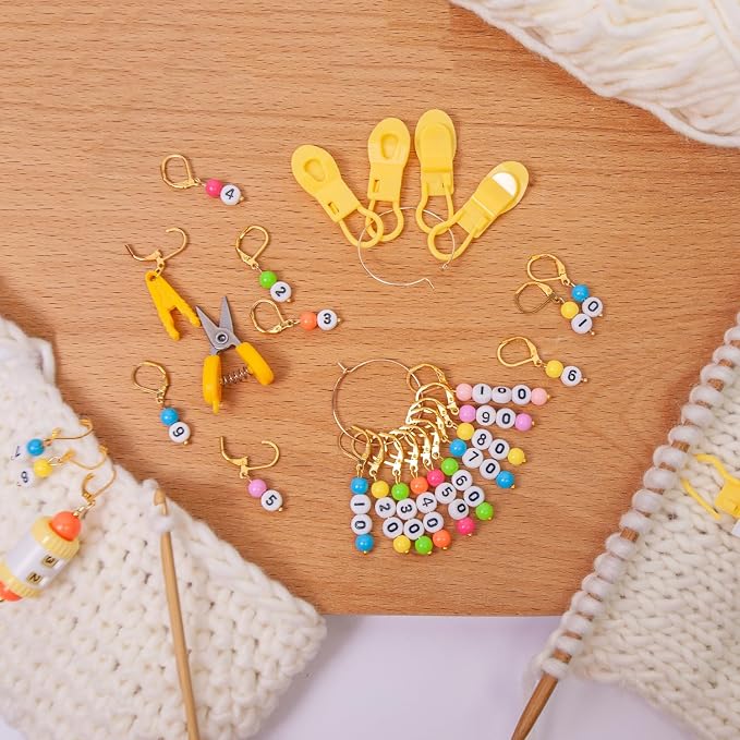 NIUGRECF DIY Knitting Tool Sets 27Pcs Including Number Beads Stitch - Image 5