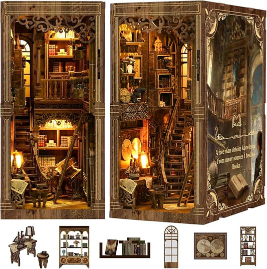 Book Nook Kits for Adult, DIY Miniature House Kit 3D Wooden Puzzles Miniature by KIBLAH
