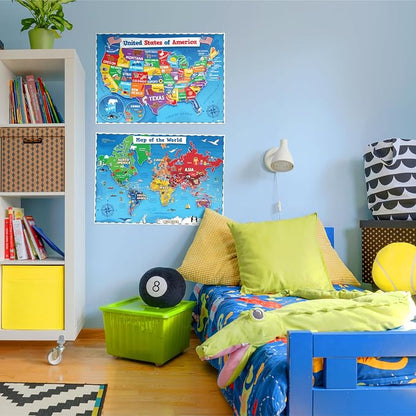 World Map Poster & Map of the United States - Image 7