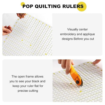 Quilting Ruler 12.5“* 12.5“ -Slotted Ruler - Image 3