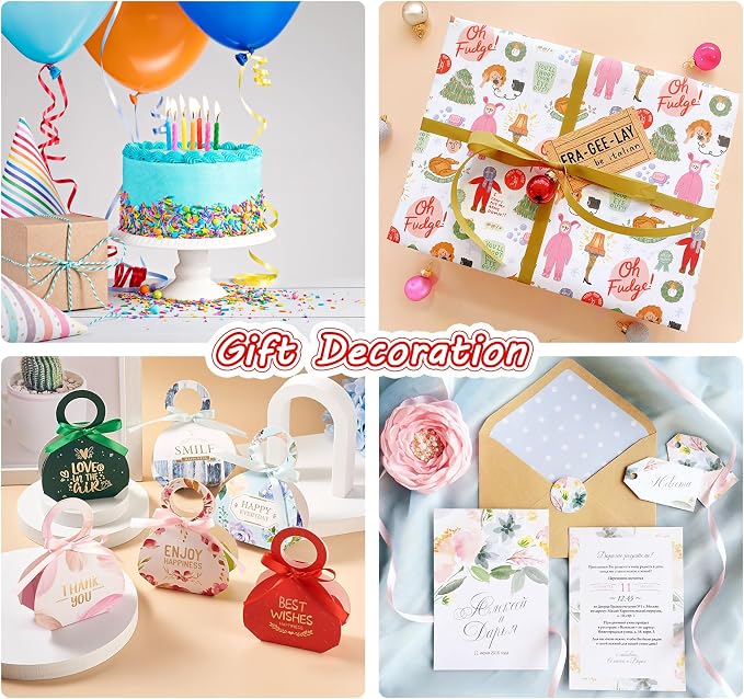 ABSOFINE 18 Colors Satin Ribbon Polyester, 1/4 inch Solid Fabric Ribbon Roll - Image 4