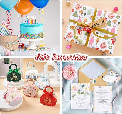 ABSOFINE 18 Colors Satin Ribbon Polyester, 1/4 inch Solid Fabric Ribbon Roll - Image 4
