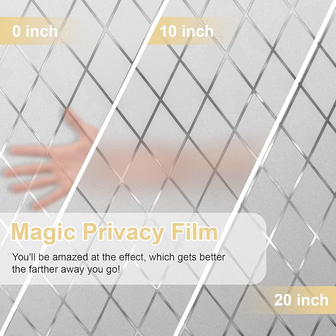 Window Privacy Film Decorative for Front Door, Bathroom Static Cling Stained - Image 2