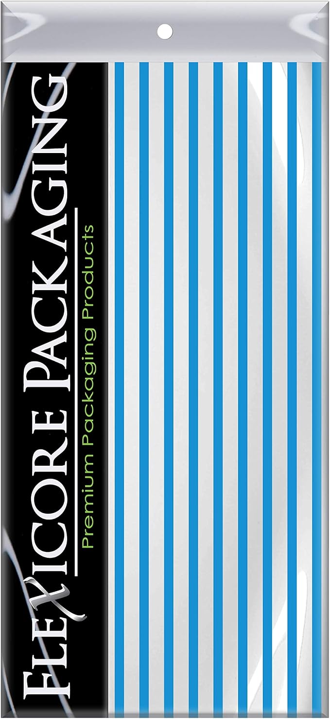 Flexicore Packaging Turquoise Blue Pin Stripe Print Gift Wrap Tissue Paper - Image 3