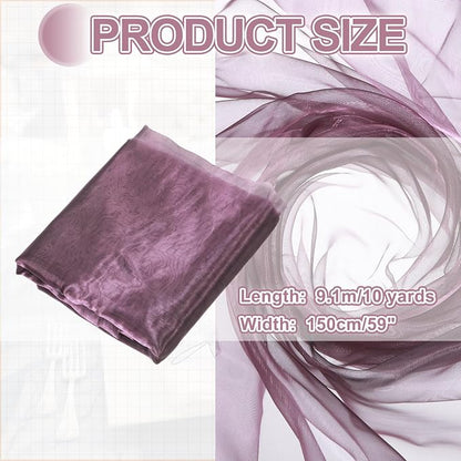 MECCANIXITY Iridescent Sheer Organza Fabric, 10 Yards x 59 Inches Solid - Image 2