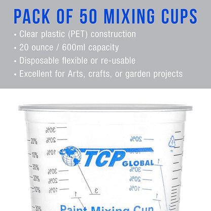 TCP Global 20 oz. Graduated Plastic Mixing Cups - Image 4