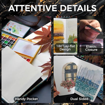 Funto Watercolor Journal, 24 Sheets, 100% Cotton Cold Press, 300gsm/140lb - Image 4