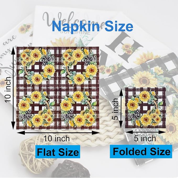 Cocktail Napkins 80 Pack 2 Ply Floral Beverage Luncheon Dinner Paper Napkins - Image 2