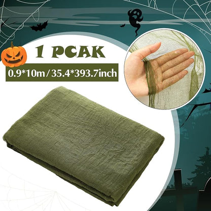 Boao Halloween Cheese cloth 35.43 x 393.7 Inch Military Green Cheesecloth Roll - Image 2