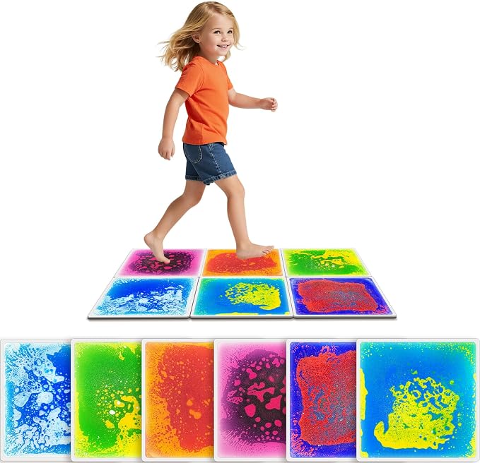 Liquid Sensory Floor Tiles for Kids Ages 3+, Interactive Color-Flow, Classroom by Unknown