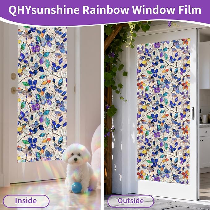 Window Privacy Film Stain Glass Window Film Rainbow Window Film Window clings - Image 5
