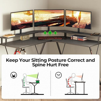 SEVEN WARRIOR L Shaped Gaming Desk - Image 6