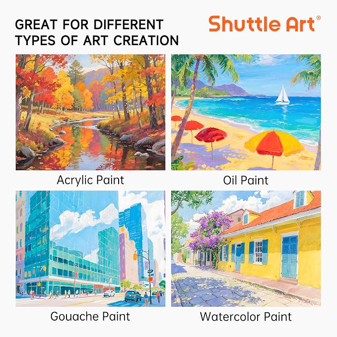 Shuttle Art Painting Canvas Panels, 36 Pack, 100% Cotton, Primed White Canvas - Image 5