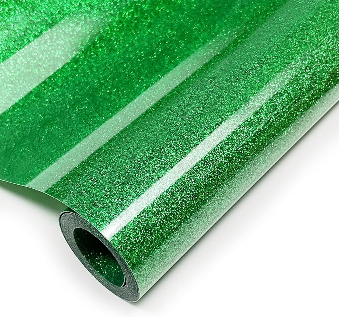 Christmas Green Glitter HTV Heat Transfer Vinyl, by Unknown