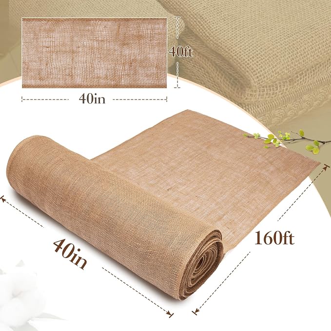 40" x160 Feet Premium Natural Burlap Fabric Roll – Multipurpose - Image 4