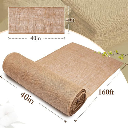 40" x160 Feet Premium Natural Burlap Fabric Roll – Multipurpose - Image 4