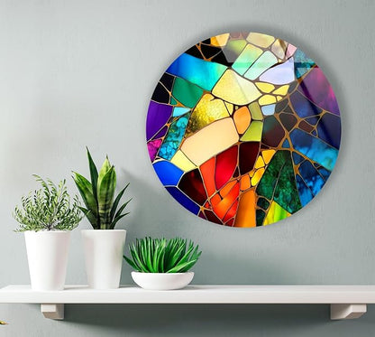My Photostation.com 27.5'' Diameter Multicolor Round Stained Glass Wall Art - Image 8