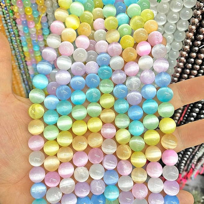 45PCS 8MM Natural Stone Colorful Selenite Gypsum Beads Round Loose Beads - Image 5
