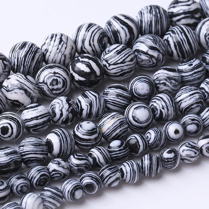 90PCS 4MM Black Malachite Beads Natural Gemstone Round Stone Beads by JIANJING