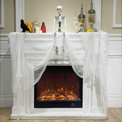 Boao Halloween Cheese Cloth 85 x 197 Inch White Cheesecloth Roll - Image 5