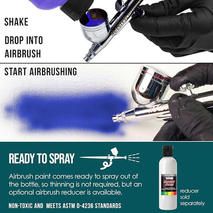 U.S. Art Supply Opaque Phtalo Green Acrylic Special Effects Airbrush Paint - - Image 3