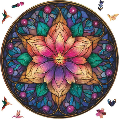 Dream Lotus Wooden Puzzles, 500 Pieces Jigsaw Puzzles 16.5x16.5 inch, Unique by Ixfyloop