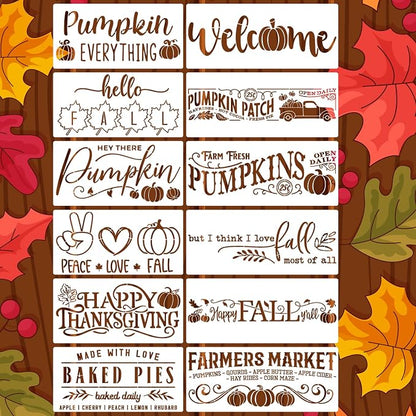 Fall Stencils for Painting on Wood Pumpkin Thanksgiving Stencil Reusable Hello by zosylley